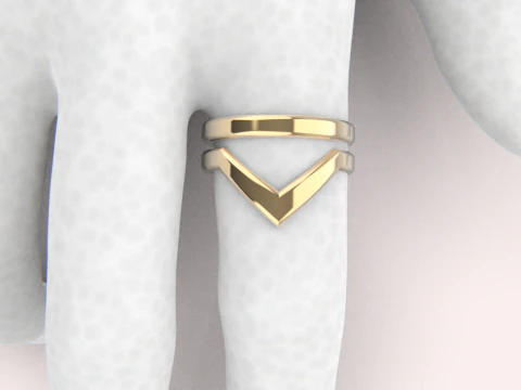 V shape ring and band model 782 3D Print Model