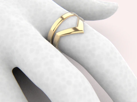 V shape ring and band model 782 3D Print Model