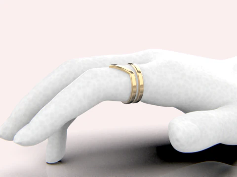 V shape ring and band model 782 3D Print Model