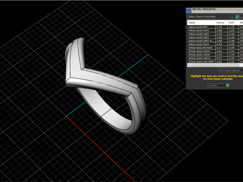 V shape ring and band model 782 3D Print Model
