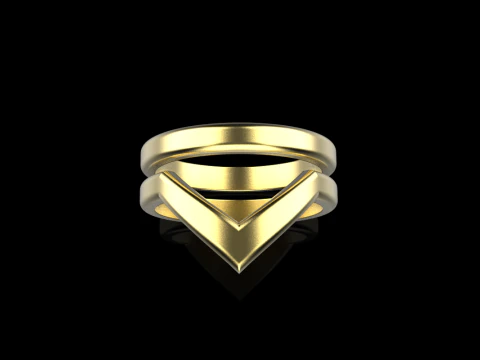 V shape ring and band model 782 3D Print Model