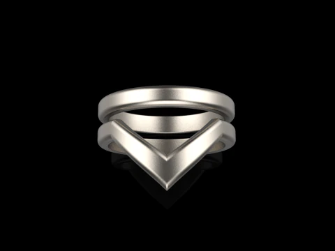 V shape ring and band model 782 3D Print Model