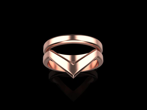 V shape ring and band model 782 3D Print Model