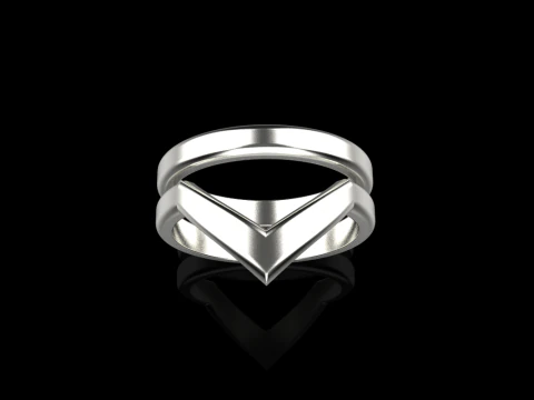 V shape ring and band model 782 3D Print Model
