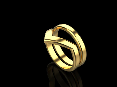V shape ring and band model 782 3D Print Model