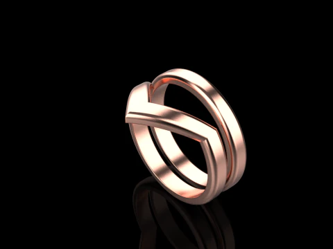 V shape ring and band model 782 3D Print Model