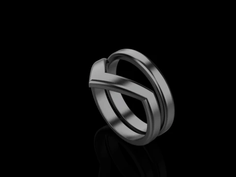 V shape ring and band model 782 3D Print Model