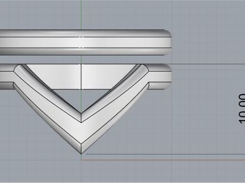 V shape ring and band model 782 3D Print Model