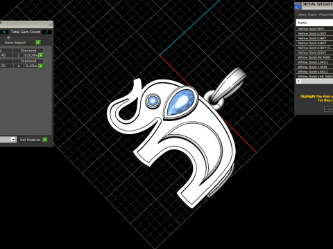 Elephant pendant model 780 3D Print Model