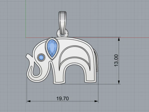 Elephant pendant model 780 3D Print Model