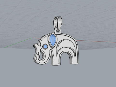 Elephant pendant model 780 3D Print Model