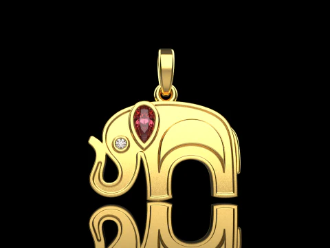 Elephant pendant model 780 3D Print Model
