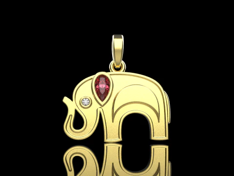 Elephant pendant model 780 3D Print Model
