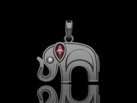 Elephant pendant model 780 3D Print Model
