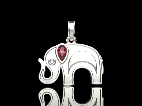 Elephant pendant model 780 3D Print Model