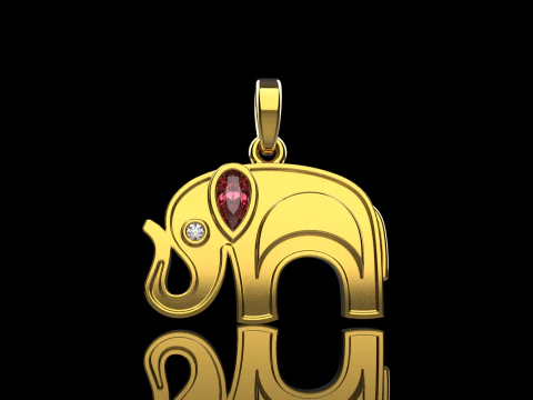 Elephant pendant model 780 3D Print Model