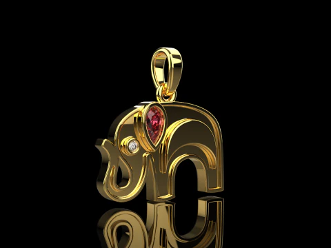 Elephant pendant model 780 3D Print Model