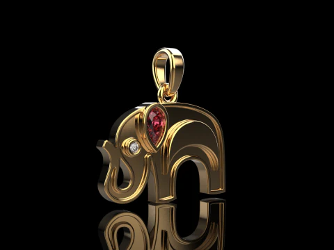 Elephant pendant model 780 3D Print Model