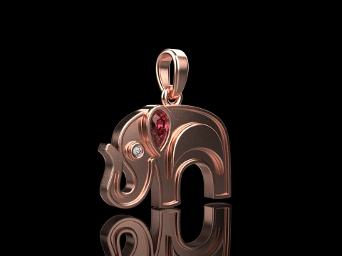 Elephant pendant model 780 3D Print Model