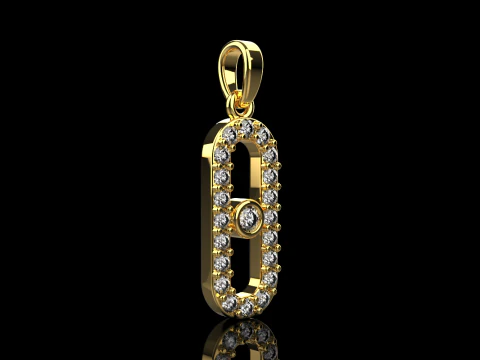 Oval pendant model 777 3D Print Model