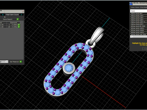 Oval pendant model 777 3D Print Model