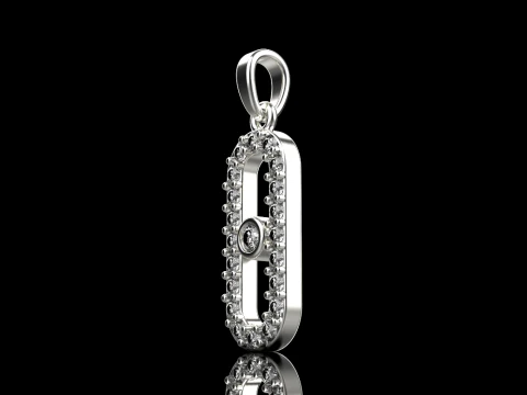 Oval pendant model 777 3D Print Model