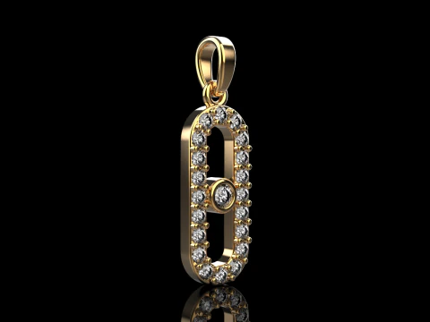 Oval pendant model 777 3D Print Model