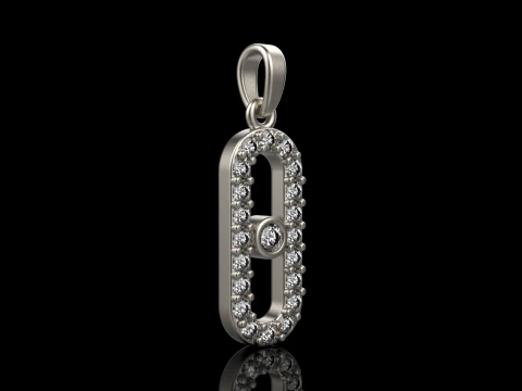 Oval pendant model 777 3D Print Model