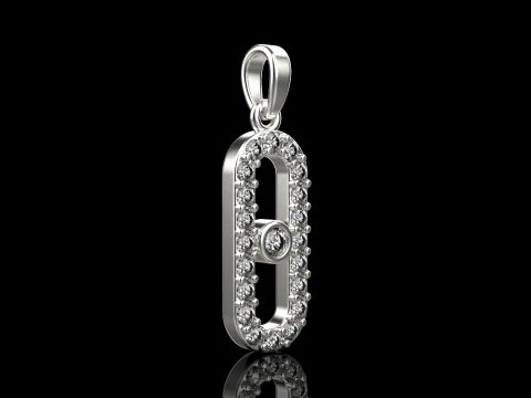 Oval pendant model 777 3D Print Model
