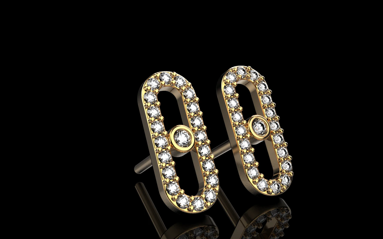 Oval earring model 776 3D Print Model .c4d .max .obj .3ds .fbx .stl .blend 