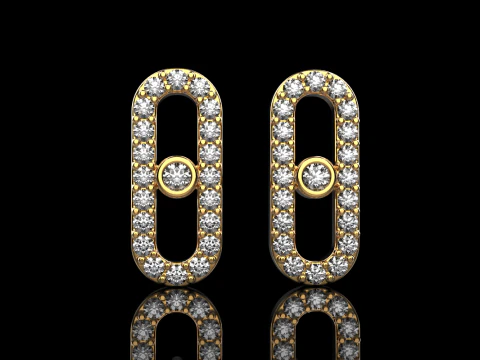Oval earring model 776 3D Print Model