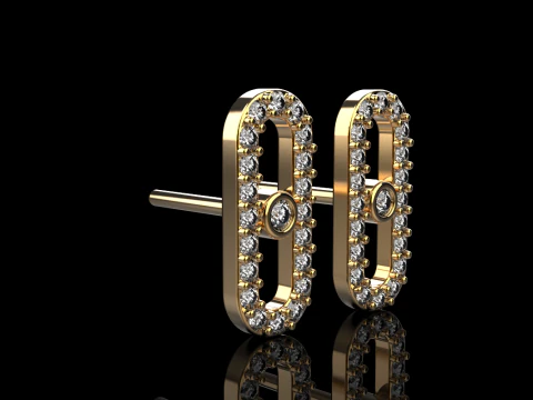 Oval earring model 776 3D Print Model