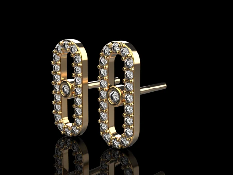 Oval earring model 776 3D Print Model