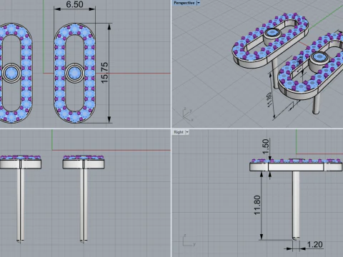 Oval earring model 776 3D Print Model