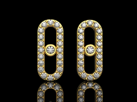 Oval earring model 776 3D Print Model