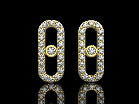 Oval earring model 776 3D Print Model
