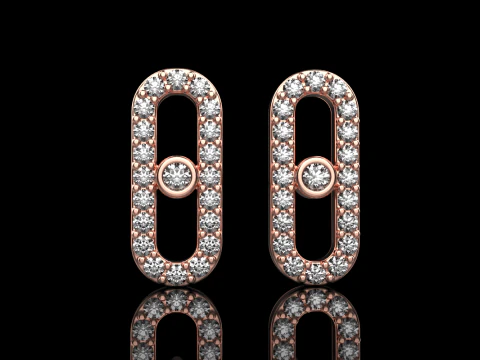 Oval earring model 776 3D Print Model