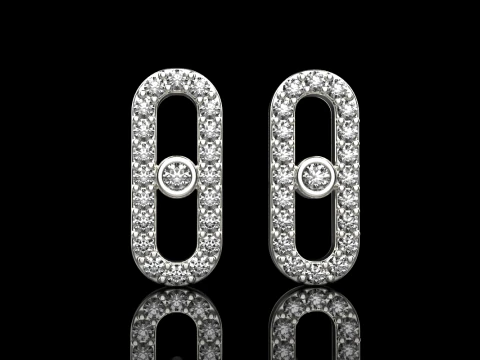 Oval earring model 776 3D Print Model
