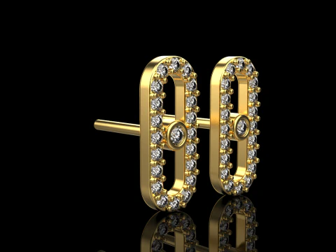 Oval earring model 776 3D Print Model
