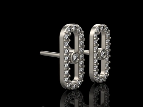 Oval earring model 776 3D Print Model
