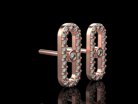 Oval earring model 776 3D Print Model