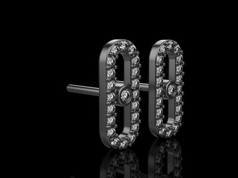 Oval earring model 776 3D Print Model