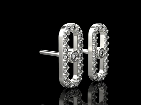 Oval earring model 776 3D Print Model