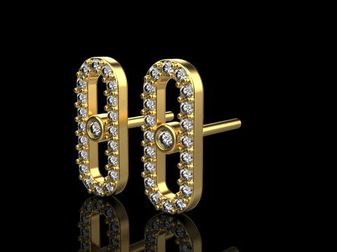 Oval earring model 776 3D Print Model