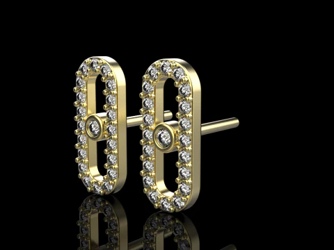 Oval earring model 776 3D Print Model