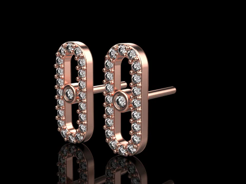 Oval earring model 776 3D Print Model