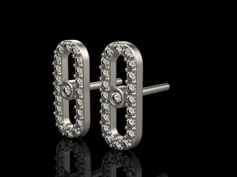 Oval earring model 776 3D Print Model