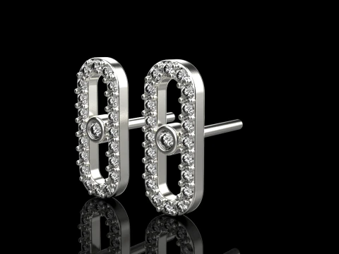 Oval earring model 776 3D Print Model