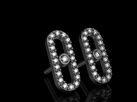 Oval earring model 776 3D Print Model