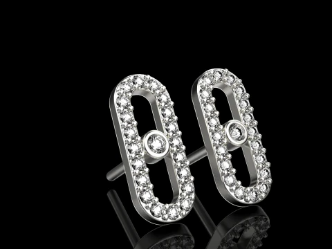 Oval earring model 776 3D Print Model